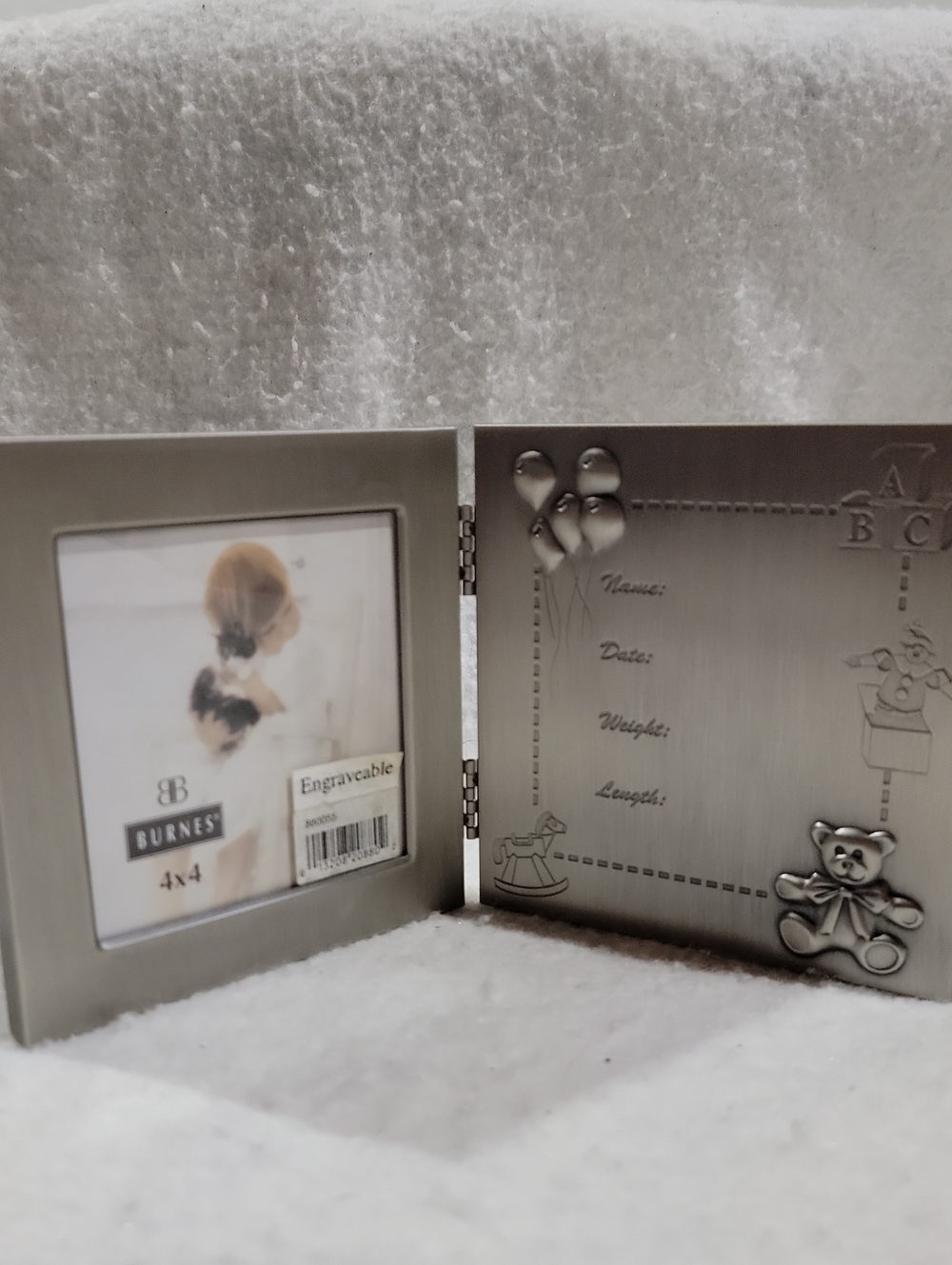 Burnes Of Boston Silver-Tone Baby Double Frame Engravable New